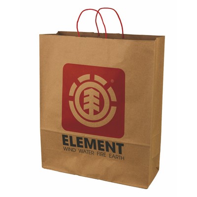 Recycled Kraft Paper Shopping Bag (13"x7"x17")