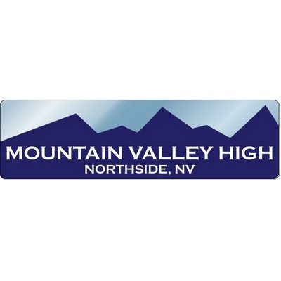 7" X 2" Kwik-Ship Chrome Polyester Screen Print Round Corner Decal