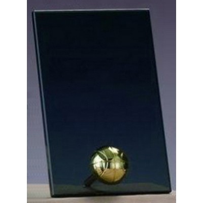 Gold Basketball Smoked Glass Plaque (7"x9.5")