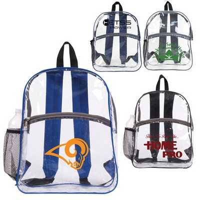 Clear Backpack W/ Colored Trims