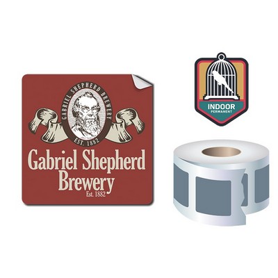 Roll Stickers / Decal - Indoor Permanent - 3x3 Square Shape