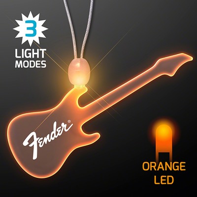Light Up Acrylic Guitar Necklace with Amber LED  - PRINTED