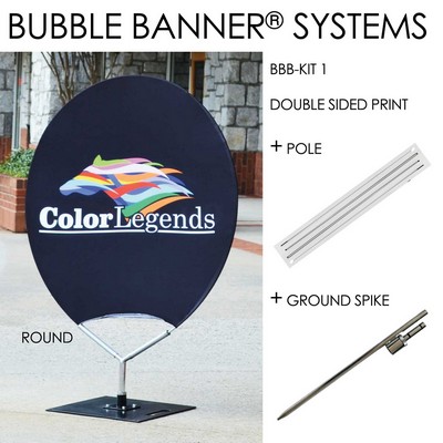Bubble Banner® - Round Shaped - Double sided print + Frame + Ground Spike