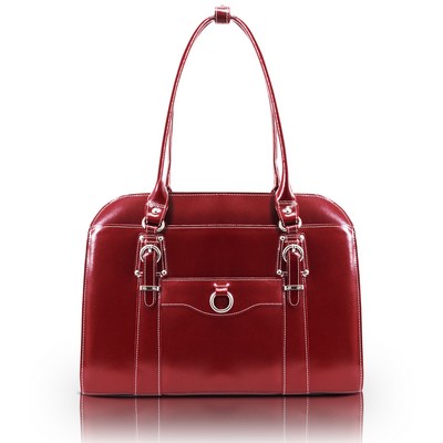 HILLSIDE | 14" Red Leather Laptop Briefcase | McKleinUSA