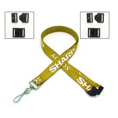 1/2" Polyester Lanyard with Metal Swivel Snap Hook & Quick Release
