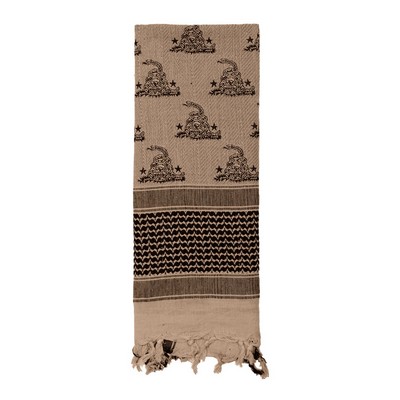 Tan Beige Deluxe Shemagh Tactical Desert Scarves W/Gadsden Snake