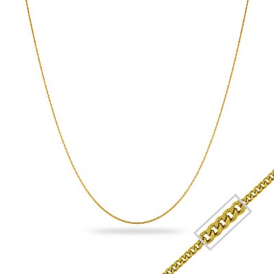 18" 14K Yellow Gold Curb Chain Necklace - 1.3gm
