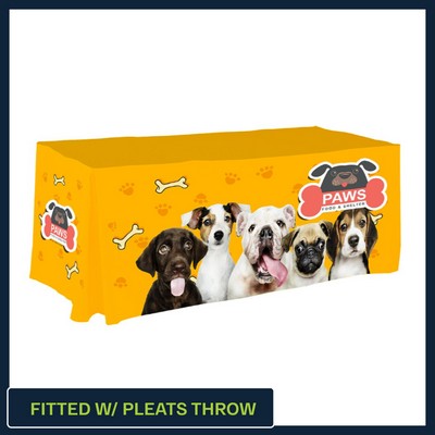 6' x 30" Top x 42" H Hemmed Pleated Table Throw (Full Color Print) Dye Sublimated