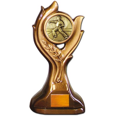 Stock Victory 9" Trophy with 2" Karate Coin and Engraving Plate