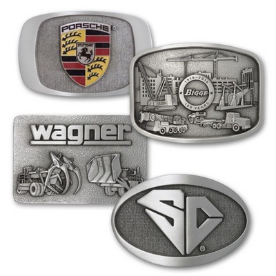 Solid Pewter Championship Size Satin Finish Buckle (3 3/8" to 4")