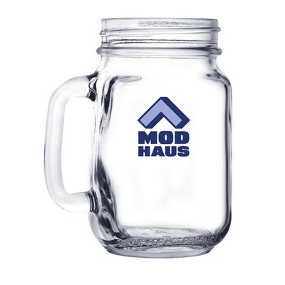 16 oz Mason Jar Beer Mug (Screen Printed)