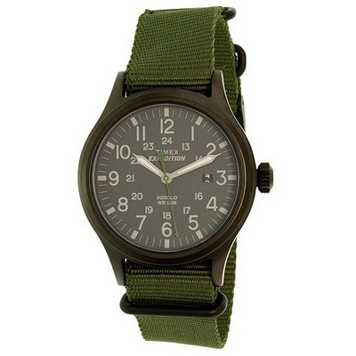 Timex® Expedition Scout Green Nylon Strap Black Dial Watch