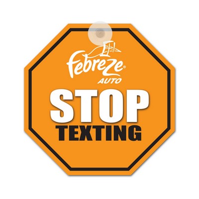 Laminated Octagon Stop Texting Baby on Board Sign (6"x6")