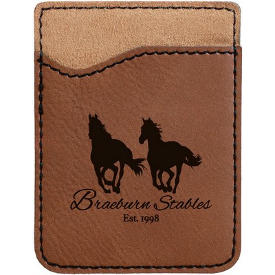 Dark Brown Leatherette Phone Wallet (2 3/8" x 3 1/8")