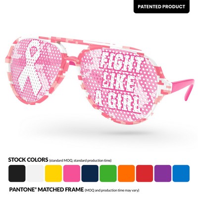 Aviator Sport Pinhole Sunglasses W/ Full Color Front Frame Sublimation Wrap