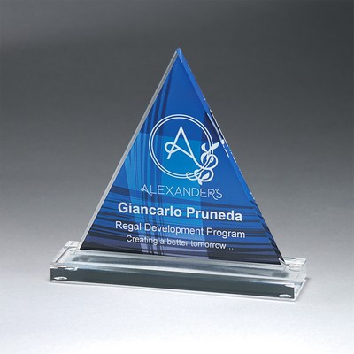 Small Clear Acrylic Triangle on Clear Base