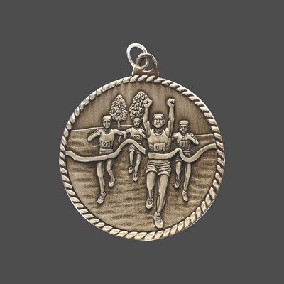 Silver Cross Country High Relief Medal (2")