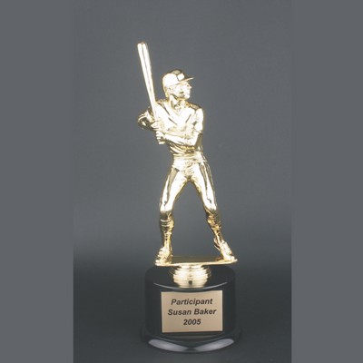 Male Baseball Gold Plastic Trophy (11")