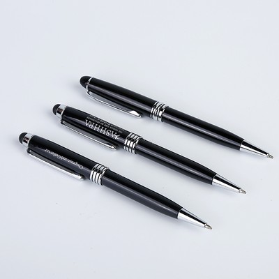 Twist Action Metal Ball Pen With Stylus Touch Head