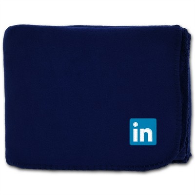 50"X60" Whipstitch Fleece Blanket - Navy Blue