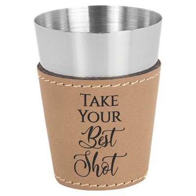 2 oz. Leatherette & Stainless Steel Shot Glass