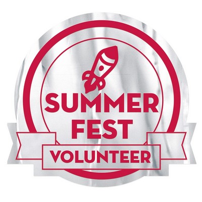 Occasion Roll Label | Circle | 1 5/8" x 1 3/4" | Scalloped Edge w/Banner | Foil Papers