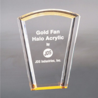 8" Gold Fan Halo Acrylic Award