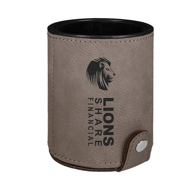 Leatherette Dice Cup Set (Gray)