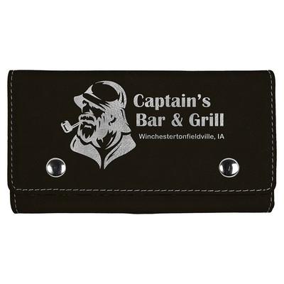 Leatherette Card and Dice Set (Black)