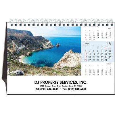 Americana 2026 Desktop Calendar w/Full Color Hardboard Easel