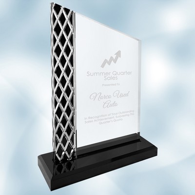 Acrylic Unite Diamond Black Ice Plaque w/ Base (S)