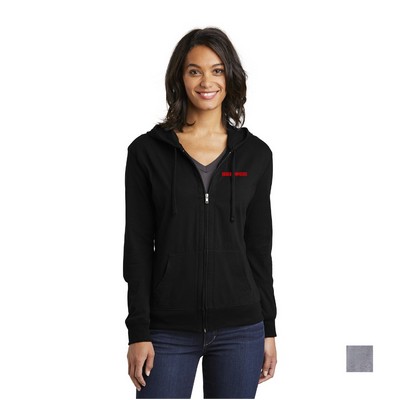 District® Women's Fitted Jersey Full-Zip Embroidered Hoodie