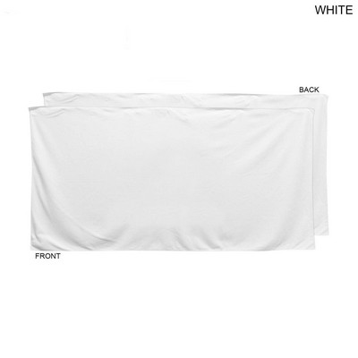 Plush and Soft Velour Terry Cotton Blend White Pool, Shower Towel, (24"x48"), Blank Only