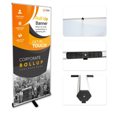 31.5" Retractable Banner Stand w/Graphic