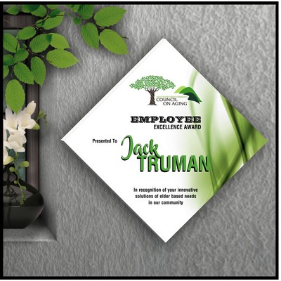 12" Diamond White Acrylic Plaque