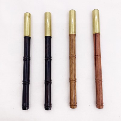 Wooden Bamboo Joint Style Roller Pen With Brass Screw Cap
