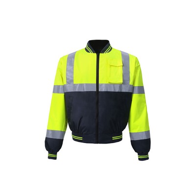High Visibility Light Weight Windbreaker, Class 3, Lime, 150 Denier