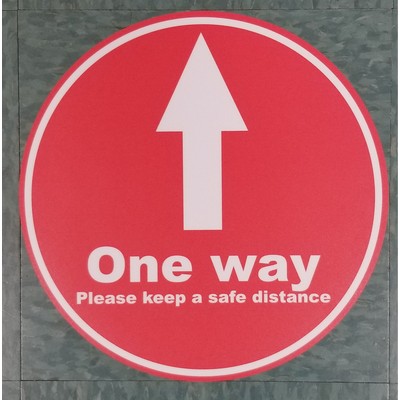 One Way Floor Decal Medium
