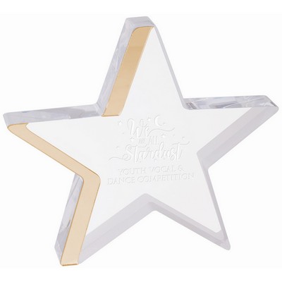 Star Acrylic Award with Gold Edge (6 3/4" x 6")
