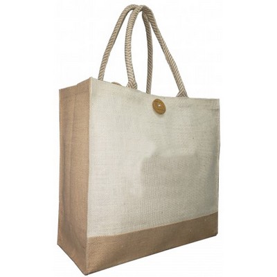 Mannitok® Jute Tote W/ Star Button