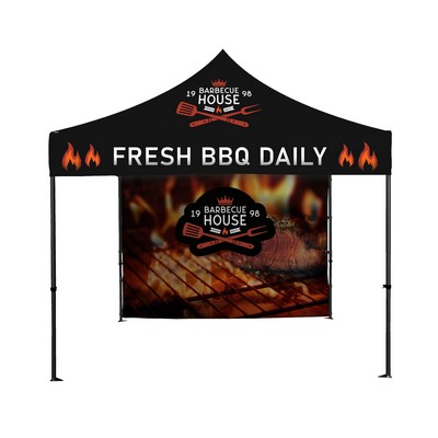 10x10' Deluxe Black Steel Frame Tent Kit w/Full Rear Wall