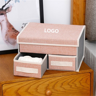 Foldable Double-Layer Drawer Storage Box