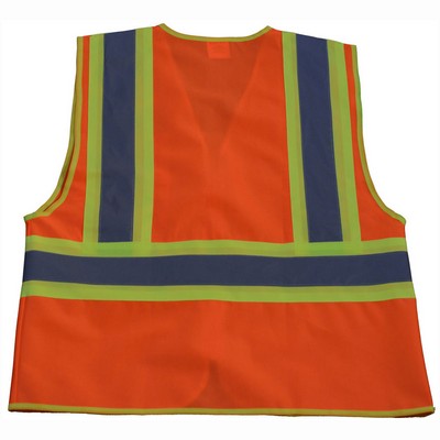 CB1 Solid Orange/Lime Contrast Two Tone DOT ANSI Class 2 Safety Vest