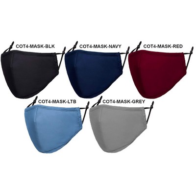 4-Ply Cotton Reusable Mask with Filter Pocket