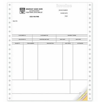 Classic Continuous Product Invoices (3 Part)