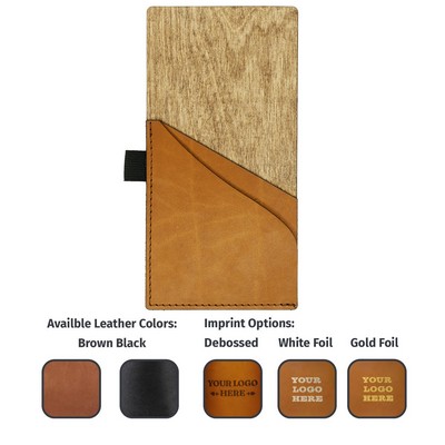 Full-Grain Leather and Wood Check Presenter- Made in USA from WOOD and Leather