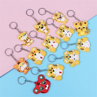 Custom 3D Raised Shaped Soft Touch PVC Keychain - Two Sides Printing