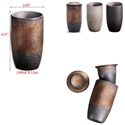 Retro Flambed Glaze Ceramic Latte Cup 10 oz