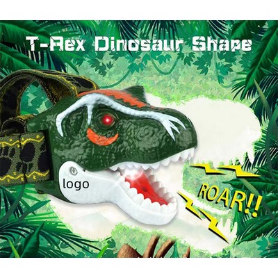 LED Headlamp - Dinosaur Headlamp for Kids | Dinosaur Toy Head Lamp Flashlight for Boys, Girls