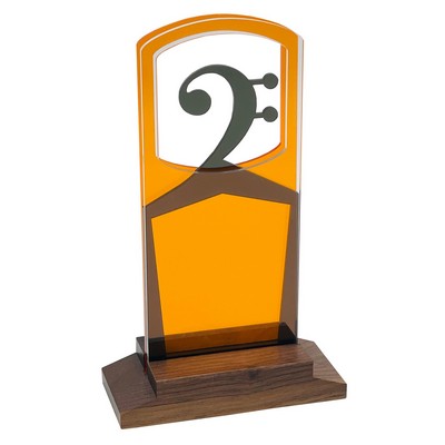 Music – Bass Clef Award Natural Wood Base